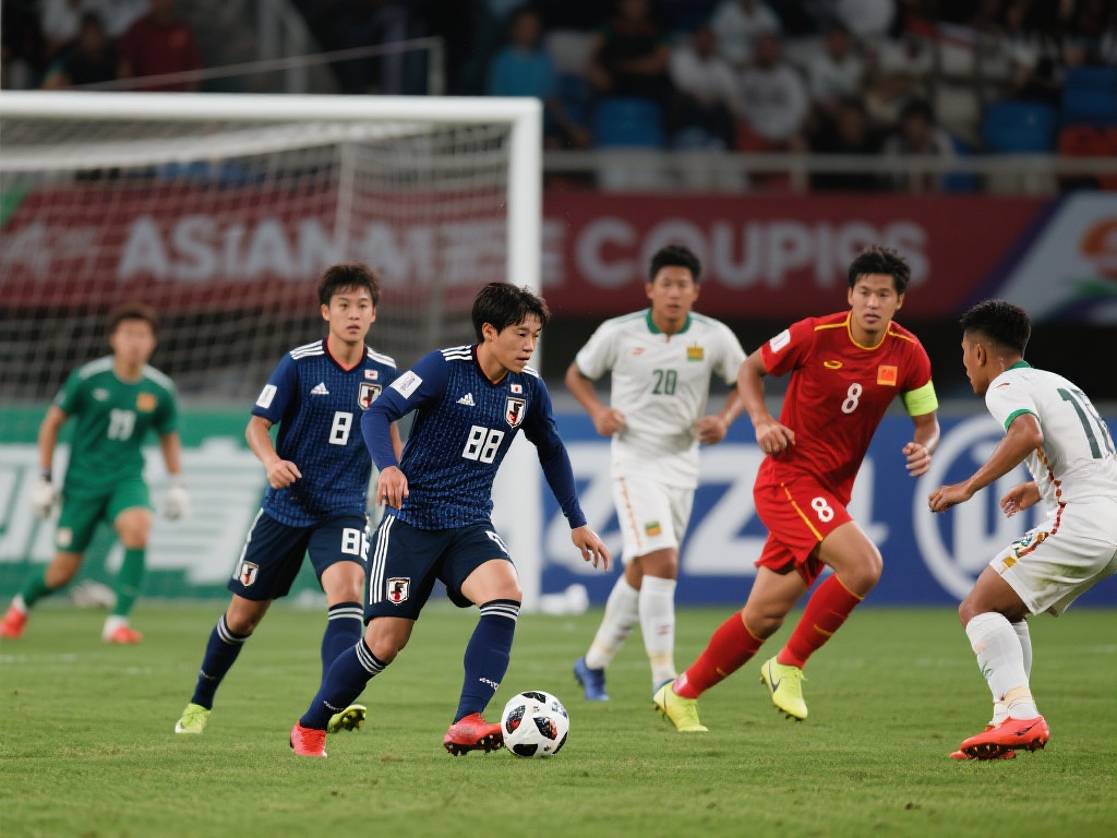 例如，在近期的一场亚洲杯预选赛中，日本队